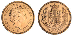 Elizabeth II 2002 gold BU Sovereign Golden Jubilee