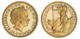 Elizabeth II 1998 gold proof £25 Britannia
