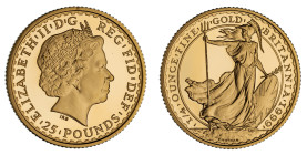 Elizabeth II 1999 gold proof £25 Britannia
