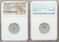 IONIA. Uncertain mint. Ca. 600-550 BC. EL 1/24 stater or myshemihecte (7mm, 0.68 gm). NGC Choice AU 5/5 - 5/5. Phocaic standard. Head of roaring lion ...