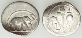 Julius Caesar, as Dictator (49-44 BC). AR denarius (19mm, 3.64 gm, 6h). Fine, bent. Military mint traveling with Caesar in northern Italy, 49 BC. CAES...