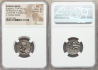 Augustus (27 BC-AD 14). AR denarius (19mm, 4.18 gm, 12h). NGC AU 4/5 - 3/5. Rome, ca. 19/18 BC, P. Petronius Turpilianus, moneyer. TVRPILIANVS•III•VIR...