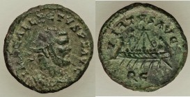 Allectus, Romano-British Empire (AD 293-296). AE quinarius (19mm, 2.22 gm, 6h). Choice VF, edge chips. Camulodunum, ca. AD 295-296. IMP C ALLECTVS P F...