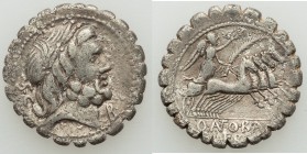 ANCIENT LOTS. Roman Republic. Ca. 83-49 BC. Lot of two (2) AR denarii. About VF-VF, marks. Includes: Q. Antonius Balbus (ca. 83-82 BC), Victory in qua...