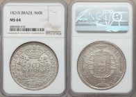 João VI 960 Reis 1821-R MS64 NGC, Rio de Janeiro mint, KM326.1. Very light silver gray toning.

HID09801242017