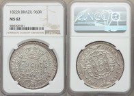 João VI 960 Reis 1822-R MS62 NGC, Rio de Janeiro mint, KM326.1. Fully struck and better date, should activate strong bidding. 

HID09801242017