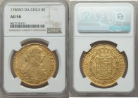 Charles III gold 8 Escudos 1780 So-DA AU58 NGC, Santiago mint, KM27, Onza-935. 

HID09801242017