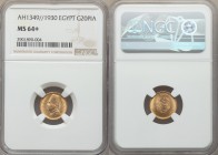Fuad I gold 20 Piastres AH 1349 (1930) MS64+ NGC, British Royal mint, KM351. 

HID09801242017
