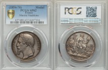 Napoleon III silver Specimen "Marché Madeleine" Medal ND (1854-1870) SP62 PCGS, Paris mint. Divo-471B. Medium gray overall with much darker toning in ...