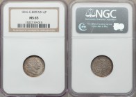 George III 6 Pence 1816 MS65 NGC, KM665, S-3791. Lovely fully struck specimen with dove-gray toning accentuated by golden highlights.

HID09801242017
