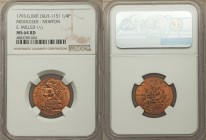 Middlesex copper "Sr. Isaac Newton" Farthing Token 1793 MS64 Red NGC, D&H-1151. Milled edge. Newton issue. 

HID09801242017