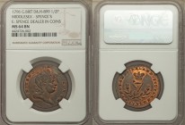 Middlesex copper 1/2 Penny Token 1796 MS64 Brown NGC, D&H-899. Issuer: Spence's. E: Spence Dealer in Coins. 

HID09801242017