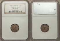 George IV 1/2 Farthing 1830 MS65 Brown NGC, KM704.2. A superbly gem and playfully glossy minor struck for use in the British colony of Ceylon. Ex. Che...