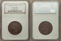 George IV bronzed Proof 1/2 Penny 1826 PR63 Brown NGC, KM692a. A lovely maroon piece with fully expressed details and an inviting appearance. From the...