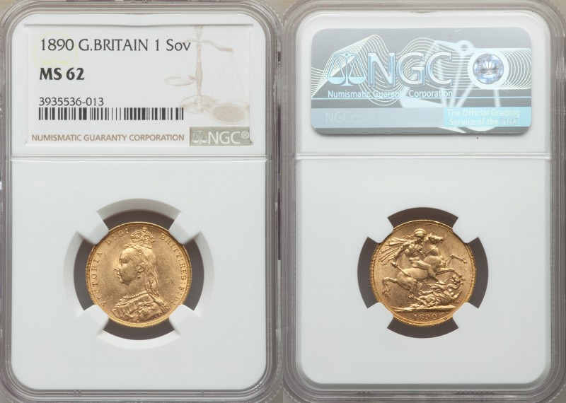 Victoria gold Sovereign 1890 MS62 NGC, KM767, S-3866. AGW 0.2355 oz. 

HID098012...
