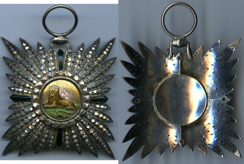 Qajar Order of the Sun and Lion 5th Class Knight Breast Badge ND (c. Mid-1800s) ...