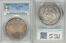 Republic 8 Reales 1892 Cn-AM MS64 PCGS, Culiacan mint, KM377.3, DP-Cn54. Fantastically toned and quite gem but for a scattering of bag marks, flaring ...