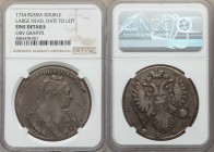 Anna Rouble 1734 Fine Details (Obverse Graffiti) NGC, Moscow mint, KM197, Dav. 1673. 

HID09801242017