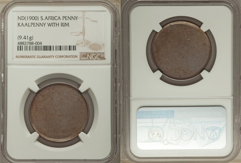 Republic "With Rim" Kaalpenny ND (1900) NGC, Hern-Z63. 9.41gm. Variety struck wi...