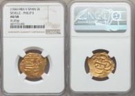 Philip II gold Cob 2 Escudos ND (1556-1598) S-V AU58 NGC, Seville mint, Fr-169. 22mm. 6.69gm. 

HID09801242017