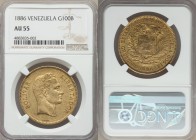 Republic gold 100 Bolivares 1886 AU55 NGC, Caracas mint, KM-Y34, Fr-2.

HID09801242017