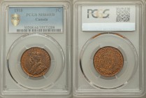 3-Piece Lot of Certified Assorted Issues PCGS, 1) Canada: George V Cent 1918 - MS64 Red and Brown, Ottawa mint, KM21 2) Spain: Francisco Franco Peseta...