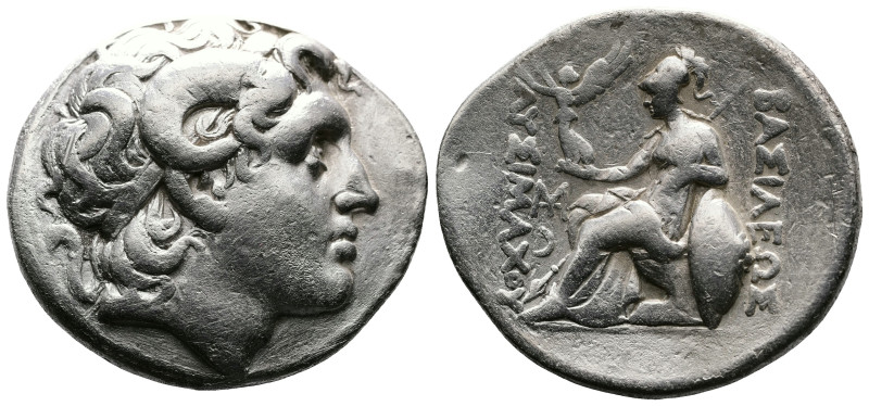 Thrace, kings. Lysimachos, 305-281 BC. AR Tetradrachm (31.3 mm, 16.95 g). Lampsa...