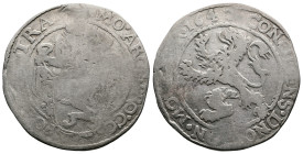 Utrecht ½ Leeuwendaalder (32.75 mm, 13 g.). 1642, MO ARG PRO CONFOE BELG TRA. Armored half-length figure of soldier standing left, head right; coat- o...