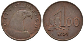 Austria - 100 Kroner 1924 - Mint: Vienna - AE - KM#2832

SPEDIZIONE SOLO IN ITALIA - SHIPPING ONLY IN ITALY

SPL