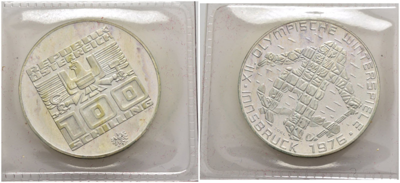 Austria - 100 Schilling 1975 - Olimpiadi del 1976, Innsbruck - Ag - KM#2928

S...
