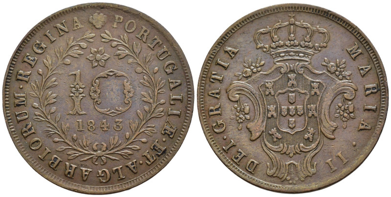 Azzorre - Maria II (1834-1853) - 10 Rèis 1843 - Mint: Lisbona - Cu - KM#11

SP...
