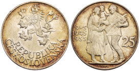 Cecoslovacchia - 25 Korun 1955 - 10° anniversario della liberazione dalla Germania - Ag .500 - KM#43

SPEDIZIONE IN TUTTO IL MONDO - WORLDWIDE SHIPP...