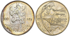 Cecoslovacchia - 100 Korun 1985 - 10° anniversario della Conferenza di Helsinki - Ag - KM#119

SPEDIZIONE IN TUTTO IL MONDO - WORLDWIDE SHIPPING

...
