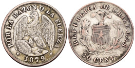 Cile - 20 Centavos 1879 So - Mint: Santiago del Cile - Ag .500 - KM#138

SPEDIZIONE SOLO IN ITALIA - SHIPPING ONLY IN ITALY

BB+