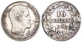 Danimarca - Frederik VII (1848-1863) - 16 Skilling Rigsmønt 1856 - Mint: Copenhagen - Ag .500 - KM#765

SPEDIZIONE SOLO IN ITALIA - SHIPPING ONLY IN...