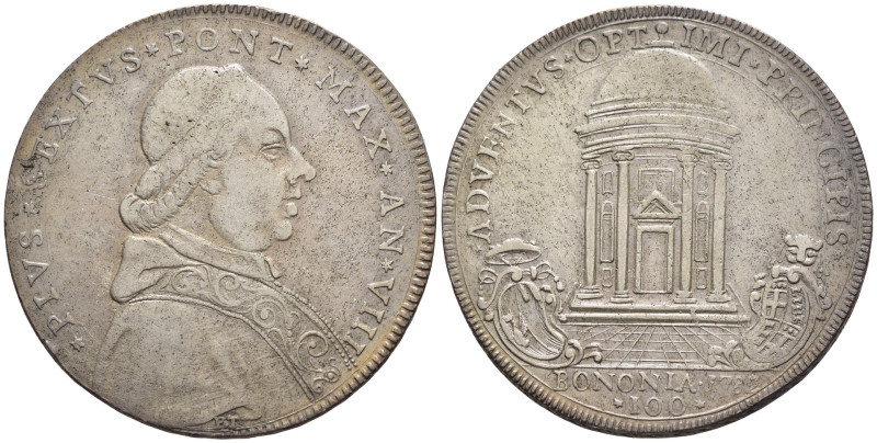 Bologna - Pio VI (1775-1799) - Scudo Romano da 100 Baiocchi 1782 anno VIII - Ag ...