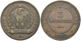 Bologna - Seconda Repubblica Romana (1848-1849) - 3 Baiocchi 2° Tipo 1849 - D/ 3 del valore piatto in alto - Cu - Gigante 7

SPEDIZIONE SOLO IN ITAL...