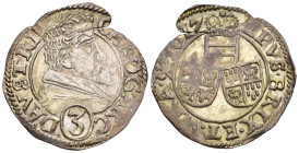 Bressanone - Carlo Arciduca d'Austria (1613-1624) - 3 Kreuzer 1617 - Ag - gr. 1,64 g - RARA - MIR 88/4 - frattura di conio

SPEDIZIONE SOLO IN ITALI...