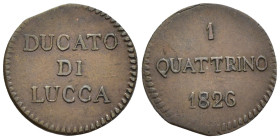 Lucca - Carlo Ludovico di Borbone (1824-1847) - Quattrino 1826 - Cu - gr. 1,07 - MIR 252

SPEDIZIONE SOLO IN ITALIA - SHIPPING ONLY IN ITALY

SPL