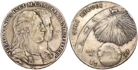 Napoli - Ferdinando IV di Borbone (1759-1816) - Piastra da 120 Grana dell'8° Tipo 1791 - D/ in basso sigla P sotto il busto - Ag - Gigante 59a

SPED...