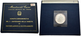 Repubblica Italiana - 500 Lire 1975 - V Centenario della nascita di Michelangelo Buonarroti - in confezione di zecca - Ag - Gigante 417

SPEDIZIONE ...