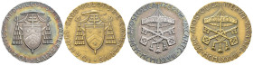 Sede Vacante (1978) - Dittico di medaglie 1978 - opus: R. Vistoli - Ag (29,92; Ø 40 mm), AE (26,31 g; Ø 40 mm) - in cofanetto originale (danneggiato),...