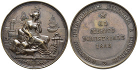 Regno d'Italia - Umberto I (1878-1900) - Medaglia 1888 - Ministero d'Agricoltura Industria e Commercio, al Merito Industriale 1888 - AE - 40 mm

SPE...