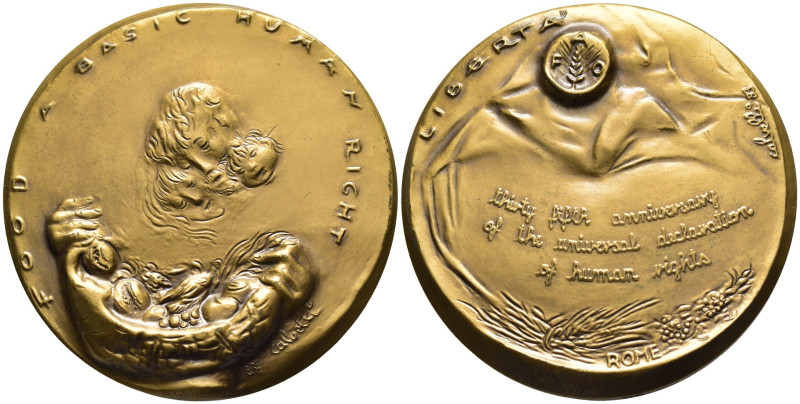 Medaglia FAO 35° Anniversario dichiarazione Universale Diritti dell'Uomo - AE - ...