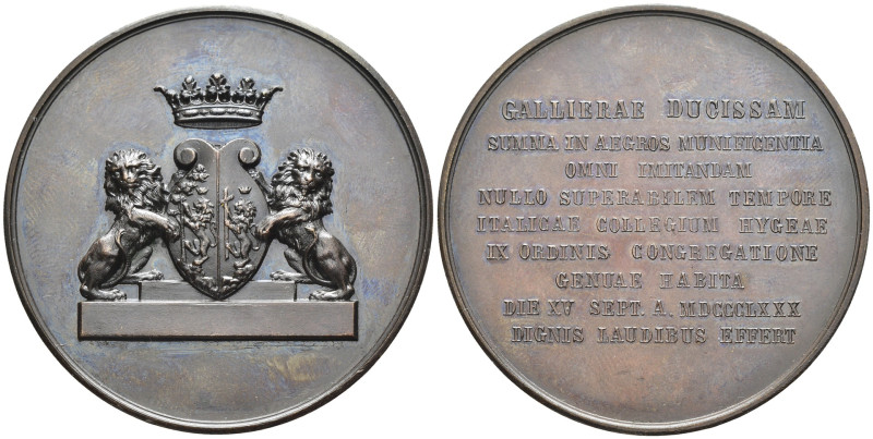 Genova - Medaglia 1880 - Alla Duchessa di Galliera Maria Brignole Sale De Ferrar...
