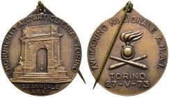 Torino - Medaglia 1973 - Monumento All'Artiglieria, Torino - 50° Annuale A.N.A.I - XVI Raduno Nazionale A.N.A.I, Torino 27-V-1973 - AE - gr. 12,91 - 3...