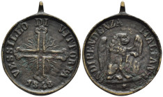 Medaglia 1848 - Vessillo di Vittoria, Indipendenza Italiana - D/ Leone di san Marco regge Vangelo a destra - R/Croce rinforzata - gr. 8,58 - 30mm

S...