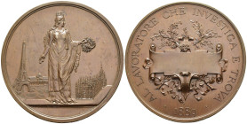 Medaglia 1889 - Al Lavoratore che Investiga e Trova, per i benemeriti di Milano impegnati nei lavori dell'Esposizione Universale di Parigi - AE - gr. ...