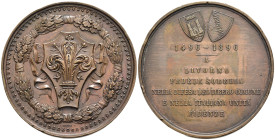 Medaglia coniata, emessa da Firenze nel 1896, per commemorare e ricordare quattrocentesimo anniversario del contributo di Livorno nella difesa della R...
