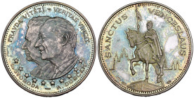 Cecoslovacchia - Medaglia 10 Ducati Svoboda & Dubcek 1968 - Ag - 24,96 g; Ø 40 mm - KM#XM36 - stupenda patima blu-azzurrro.

SPEDIZIONE IN TUTTO IL ...